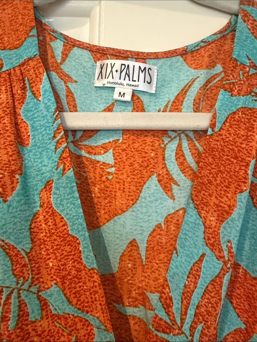 Boho Wrap Maxi Dress in Turquoise & Orange - Lightweight Tie-Waist - Picture 2 of 7
